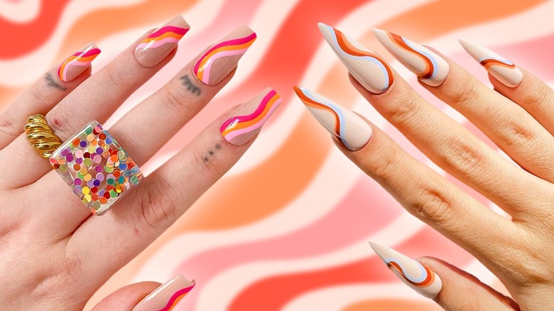 swirl nails collage