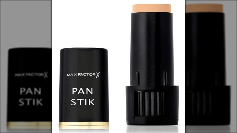 Panstik foundation by Max Factor placed on a white background