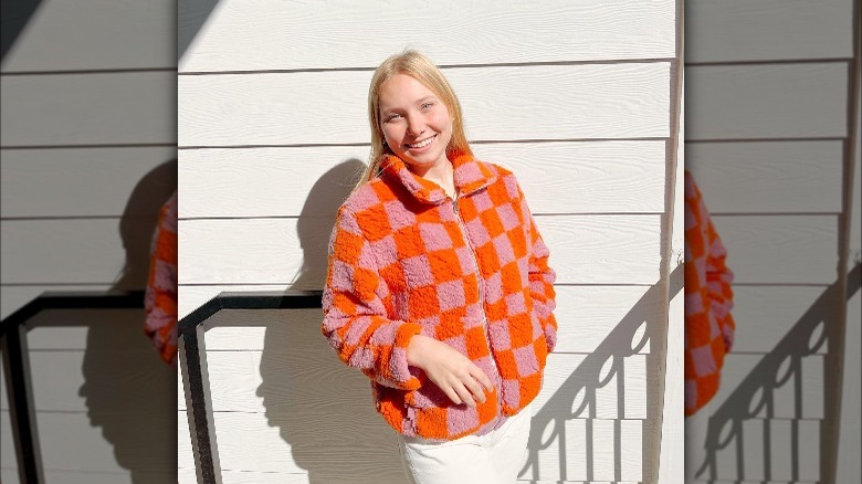 Checkered print jacket