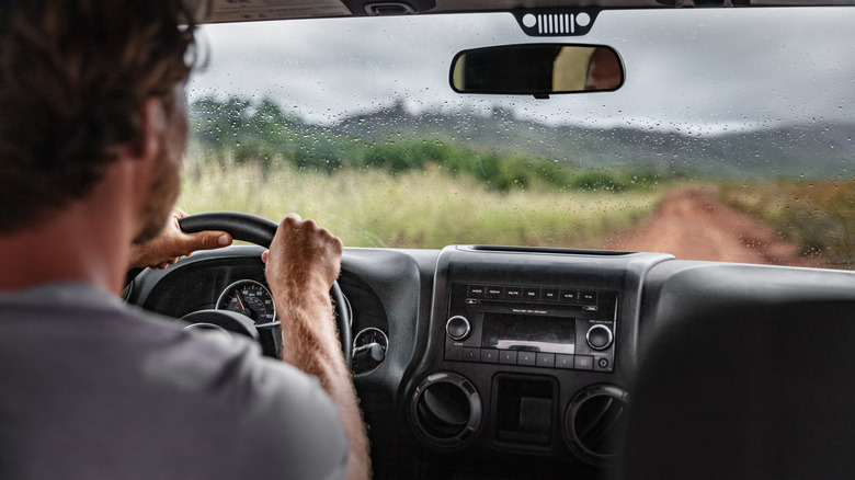 Man chases storm in vehicle 