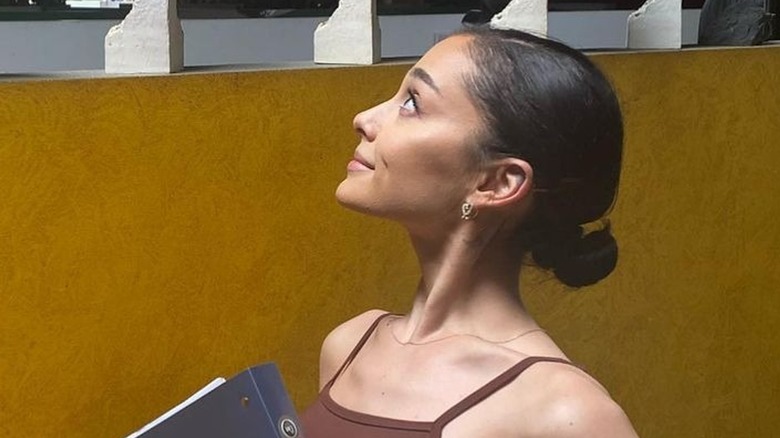 Ariana Grande looking up