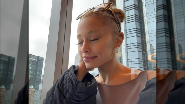 Ariana Grande closing her eyes