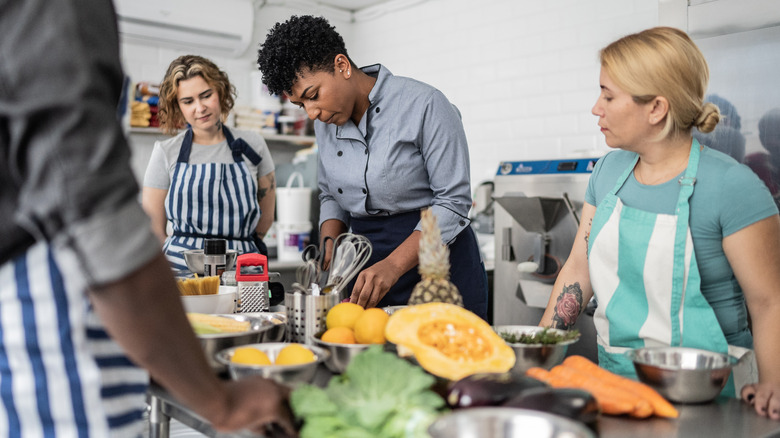 people in a cooking class