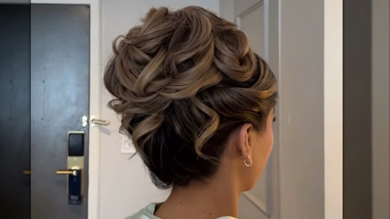 Woman with a high updo
