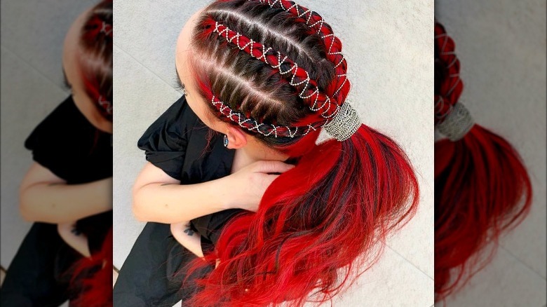 Closeup of hair chains