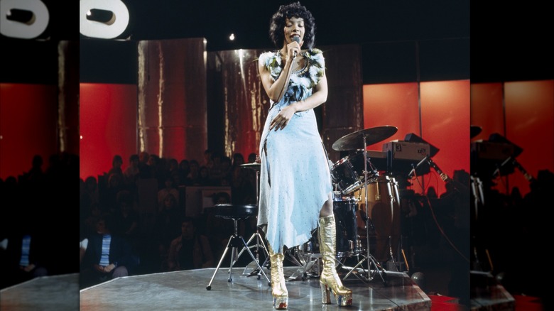 Donna Summer on stage in April 1976