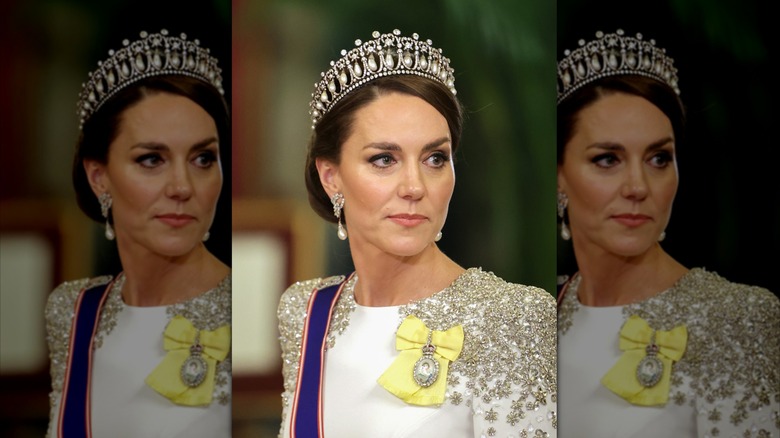 In 2015, Kate Middleton wears a tiara previously worn by Princess Diana