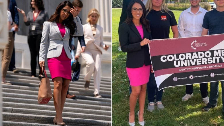 Lauren Boebert wears a hot-pink dress on two occasions