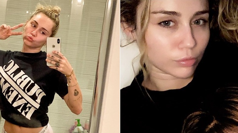 Miley Cyrus no makeup selfie