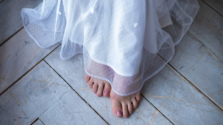 Pink bridal pedicure
