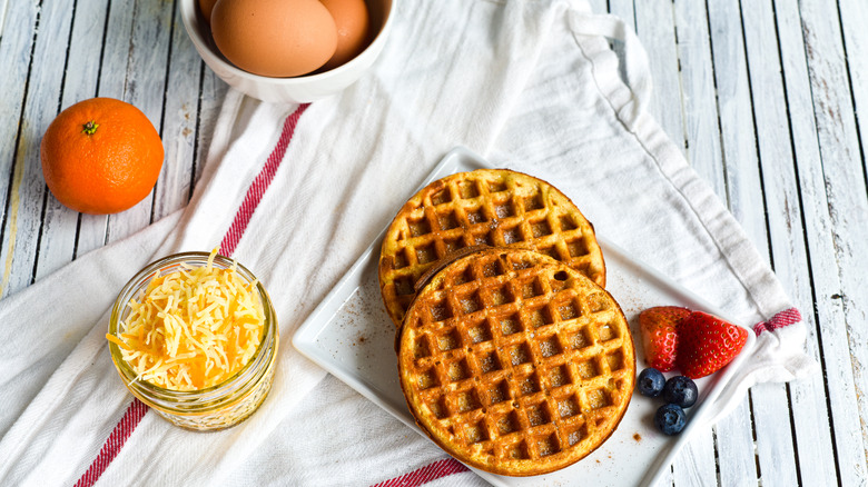 waffles and fruit