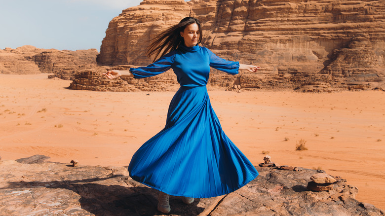 Girl in A-line dress