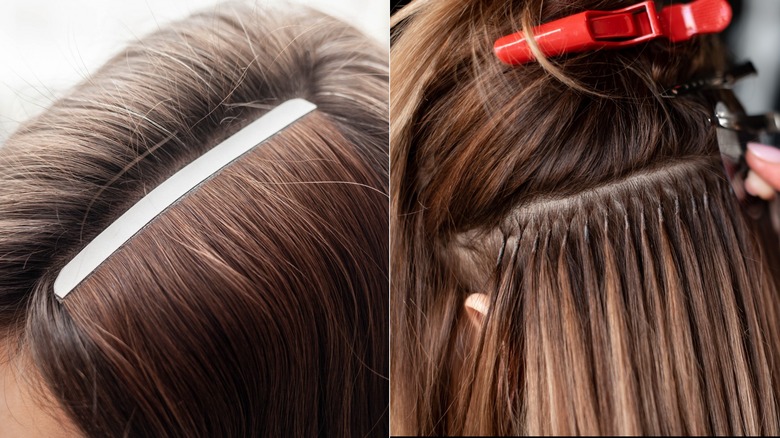 tape and bonded hair extensions