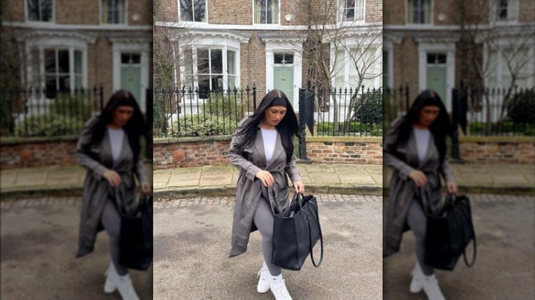 athleisure outfit with a bag