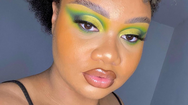 woman with orange blush