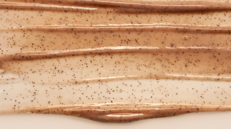 Exfoliating facial scrub close up