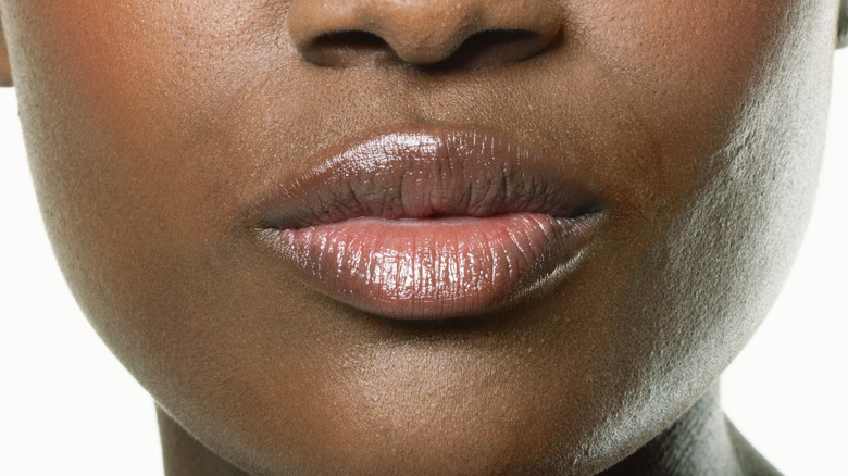 Full oval-shaped lips