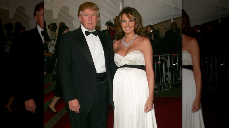 Donald Trump and Melania Trump attending the Met Gala in 2006