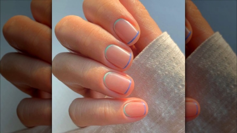 Blue baby French tips