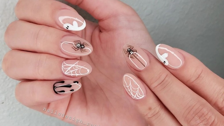 negative space halloween nails