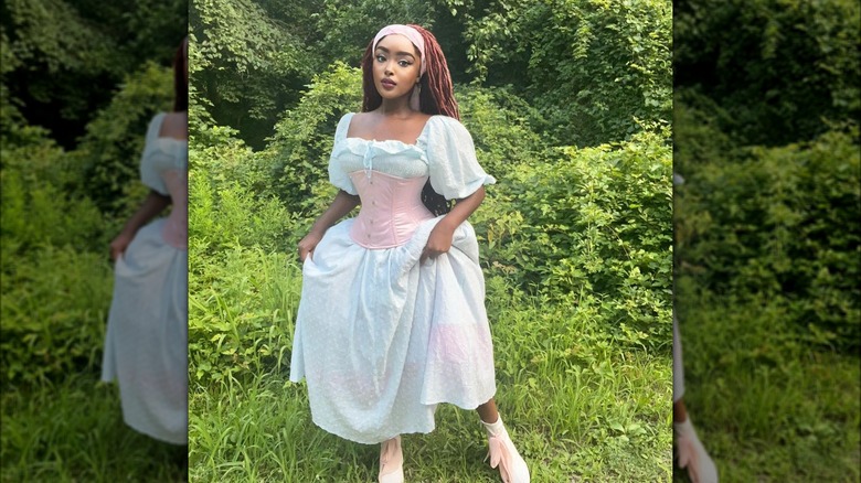 woman wearing long dress