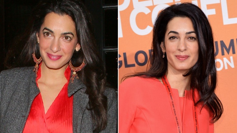Amal Clooney smiles for cameras in 2013 and 2014