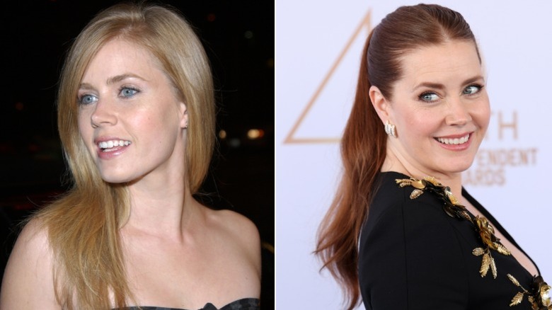 Amy Adams attends red carpet events, with blond and red hair