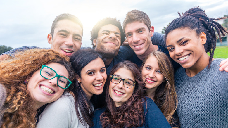 Group of friends smiling