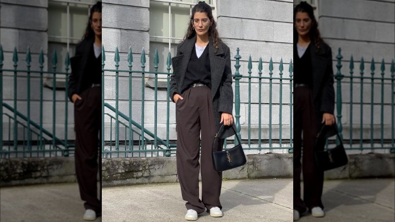 trousers and sweater outfit