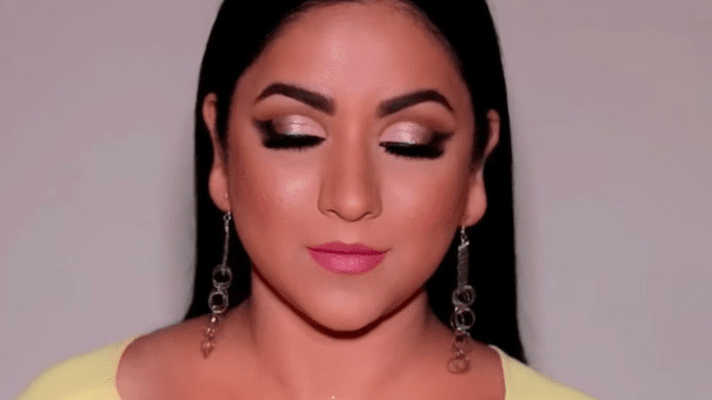 woman with angel eyeliner