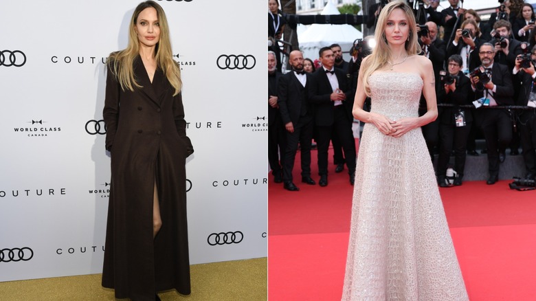 Angelina Jolie in 2025 posing on red carpets.
