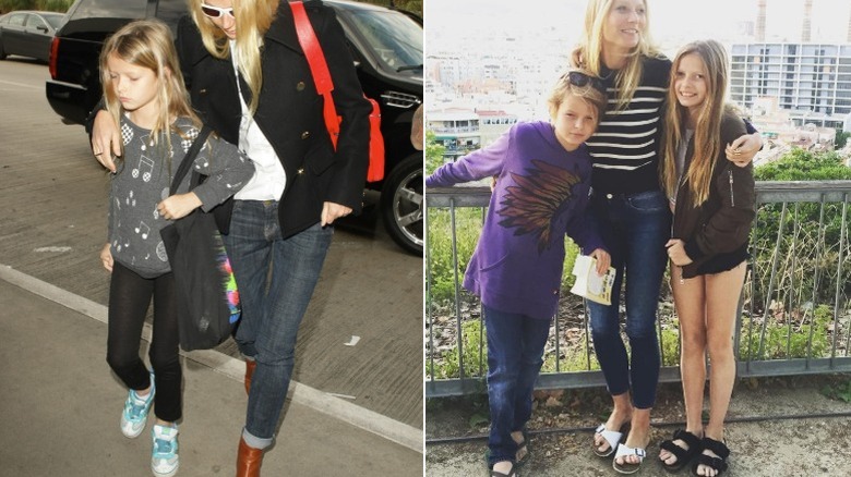 Apple Martin with her brother Moses and mother Gwyneth Paltrow