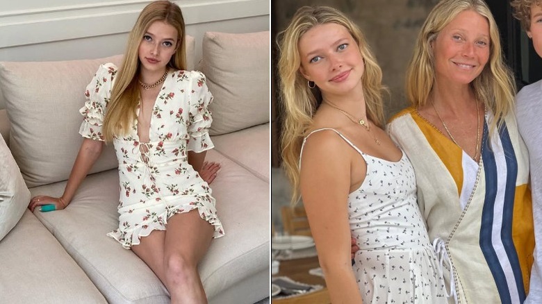 Apple Martin poses with her mother Gwyneth Paltrow