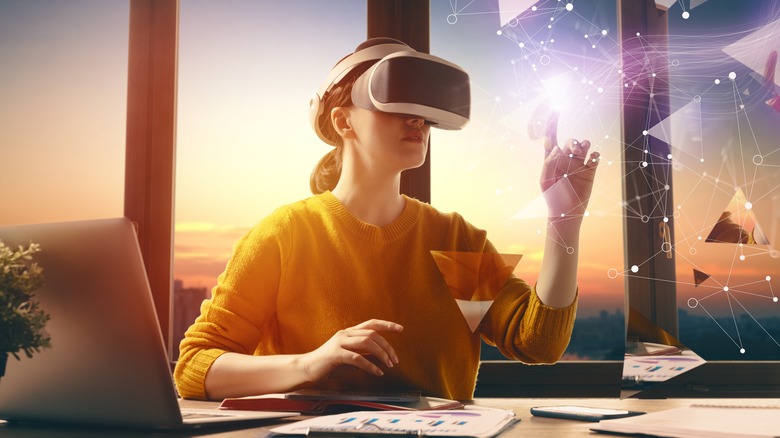 Woman with VR goggles