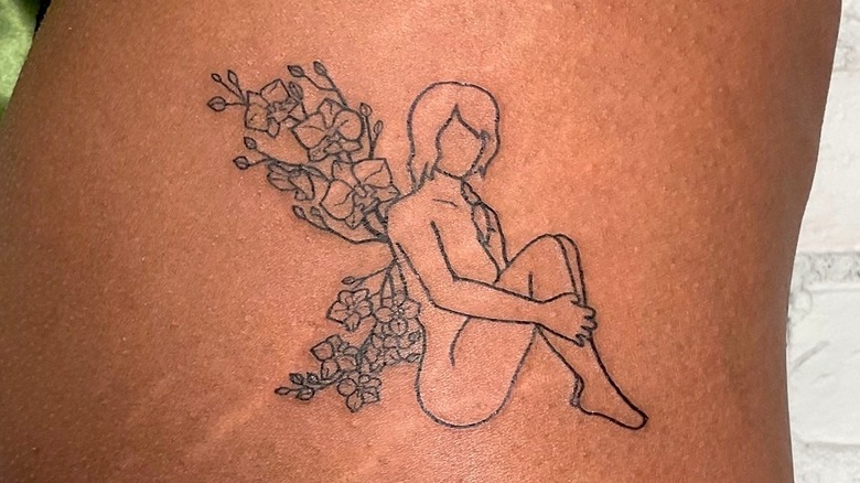 flower fairy ephemeral tattoo
