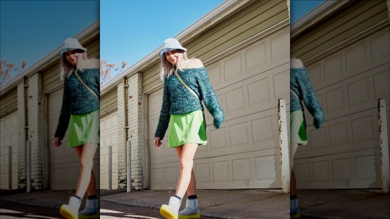 woman eclectic exercise dress outfit