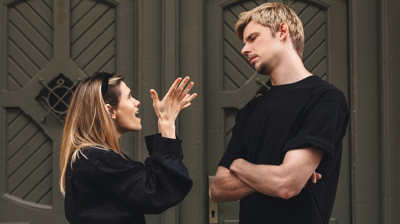 angry woman yelling at man