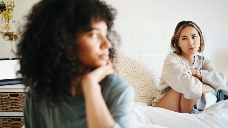 Woman upset with partner