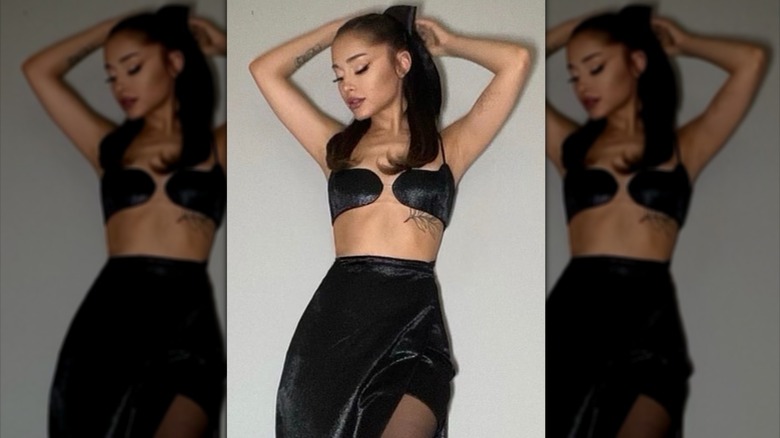 Ariana Grande in Vera Wang for her brother's wedding