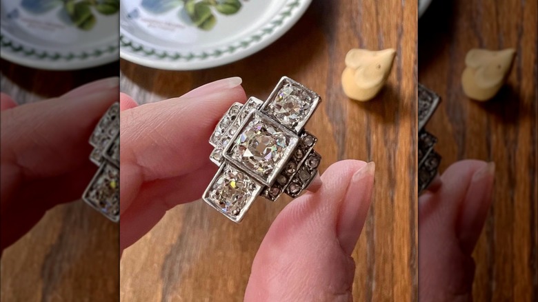 Bold Art Deco-style ring