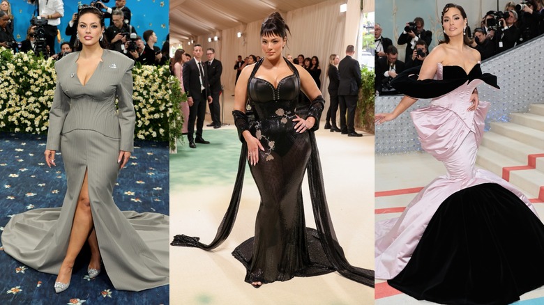 Ashley Graham at the Met Gala in 2025, 2024, and 2023