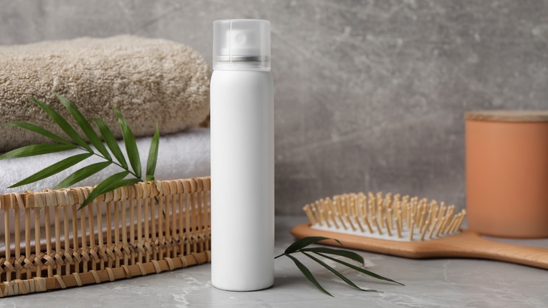 hair spray and brush