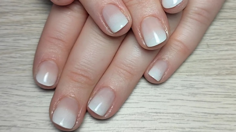 Baby boomer polish on short nails