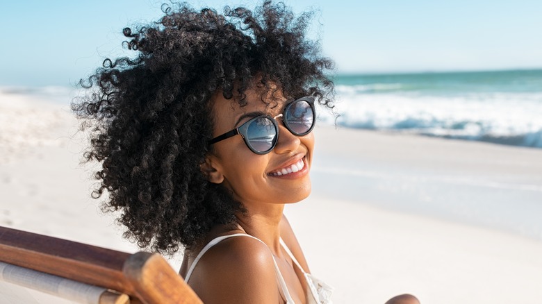 woman enjoying sunshine