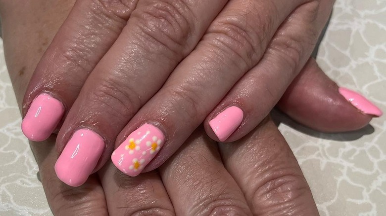 Pink nail polish