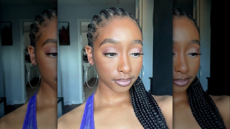 A woman with white waterline 