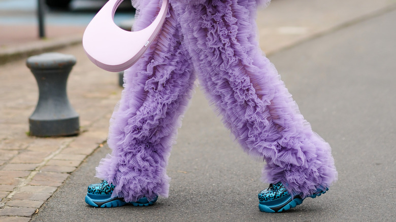 Blue balletcore shoes