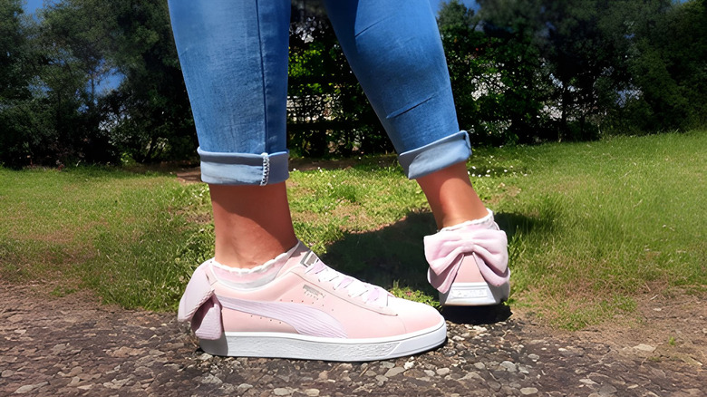 Pink Puma ballet sneakers