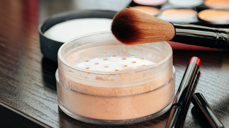 closeup of loose powder