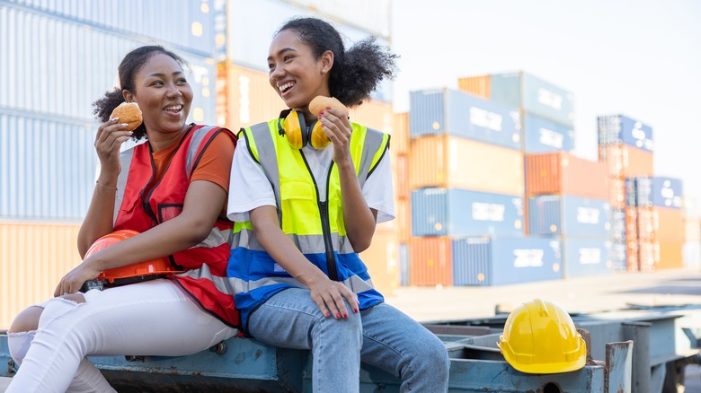 workers taking a break together
